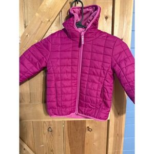 Cat Jack Toddler Girls Quilted Puffer Jacket Pink Hooded Zip Size 3T